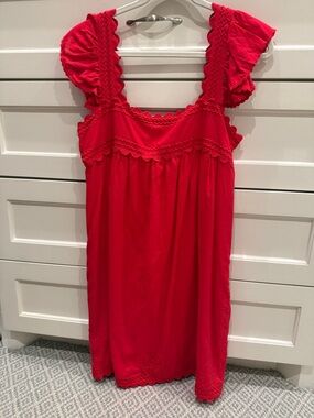 Red Ruffled Sleeve Sundress J Marie size M